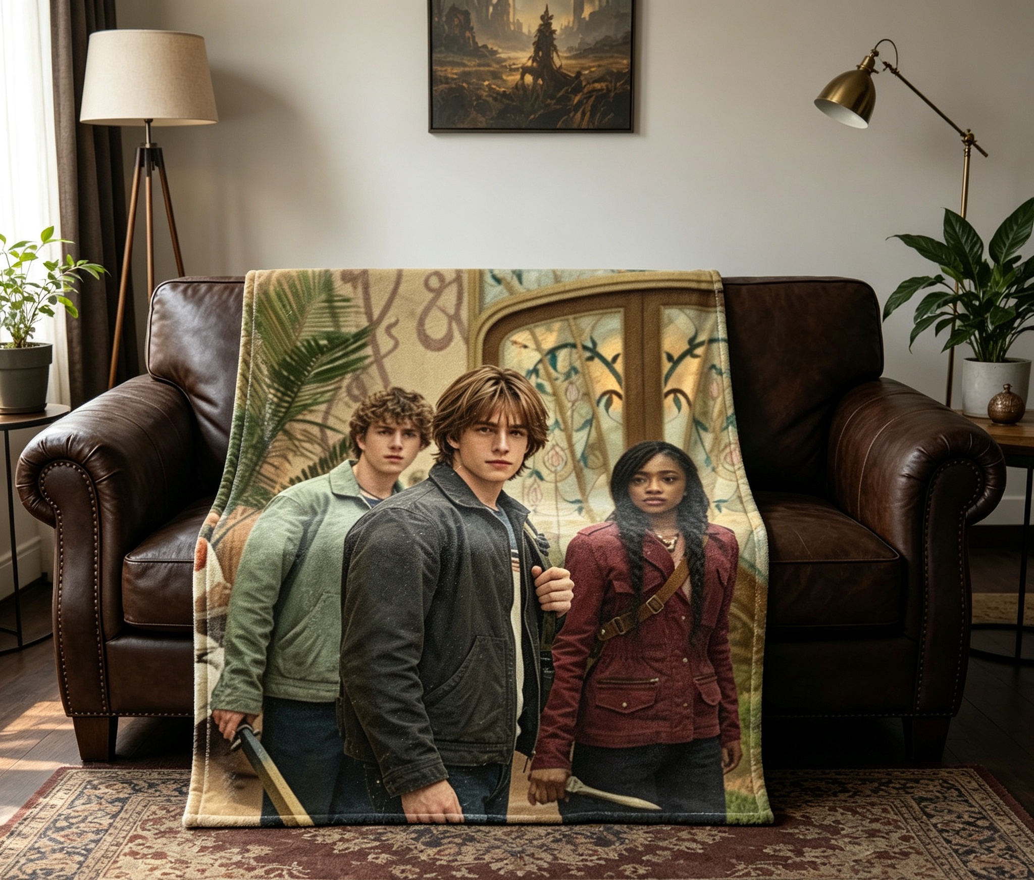 Custom Face Blanket Featuring The Lost Boys Adventure Characters Flannel Blanket for Cozy Nights and Movie Fan Gifts