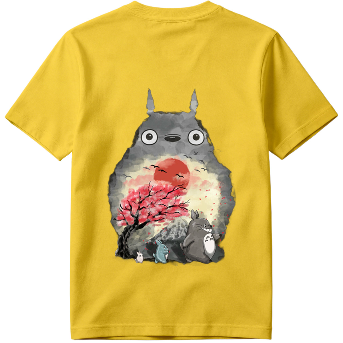 Totoro and Friends in Cherry Blossom Sunset - Tee