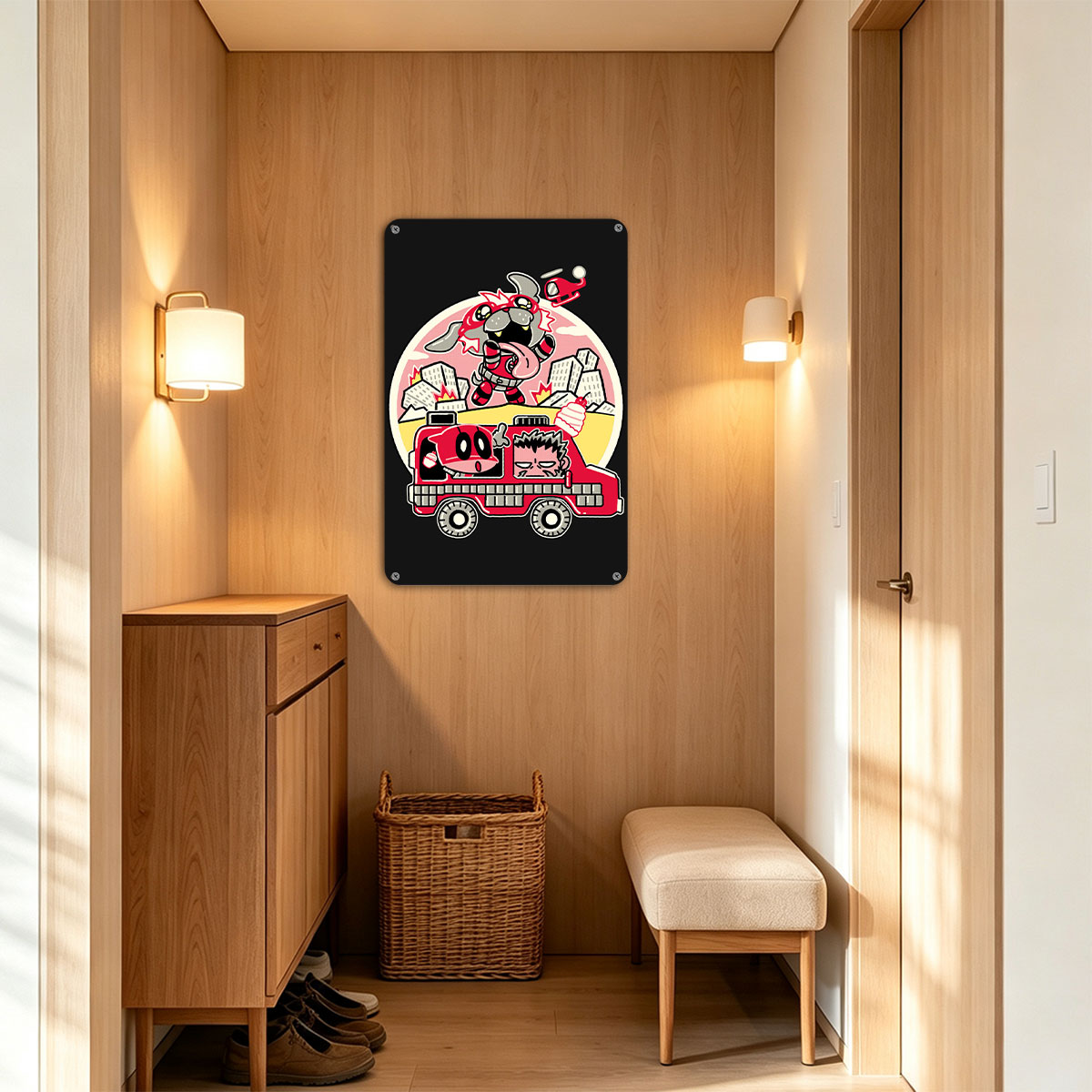 Teen Titans Go! Fire Truck Chaos with Beast Boy and Cyborg - painting