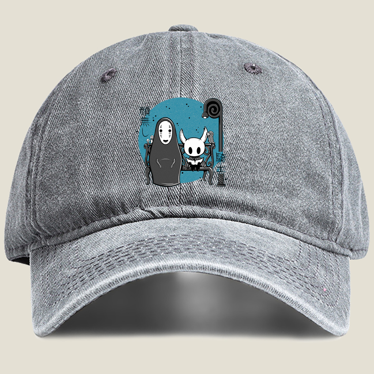 No-Face and Hollow Knight - Washed Denim - Baseball Cap