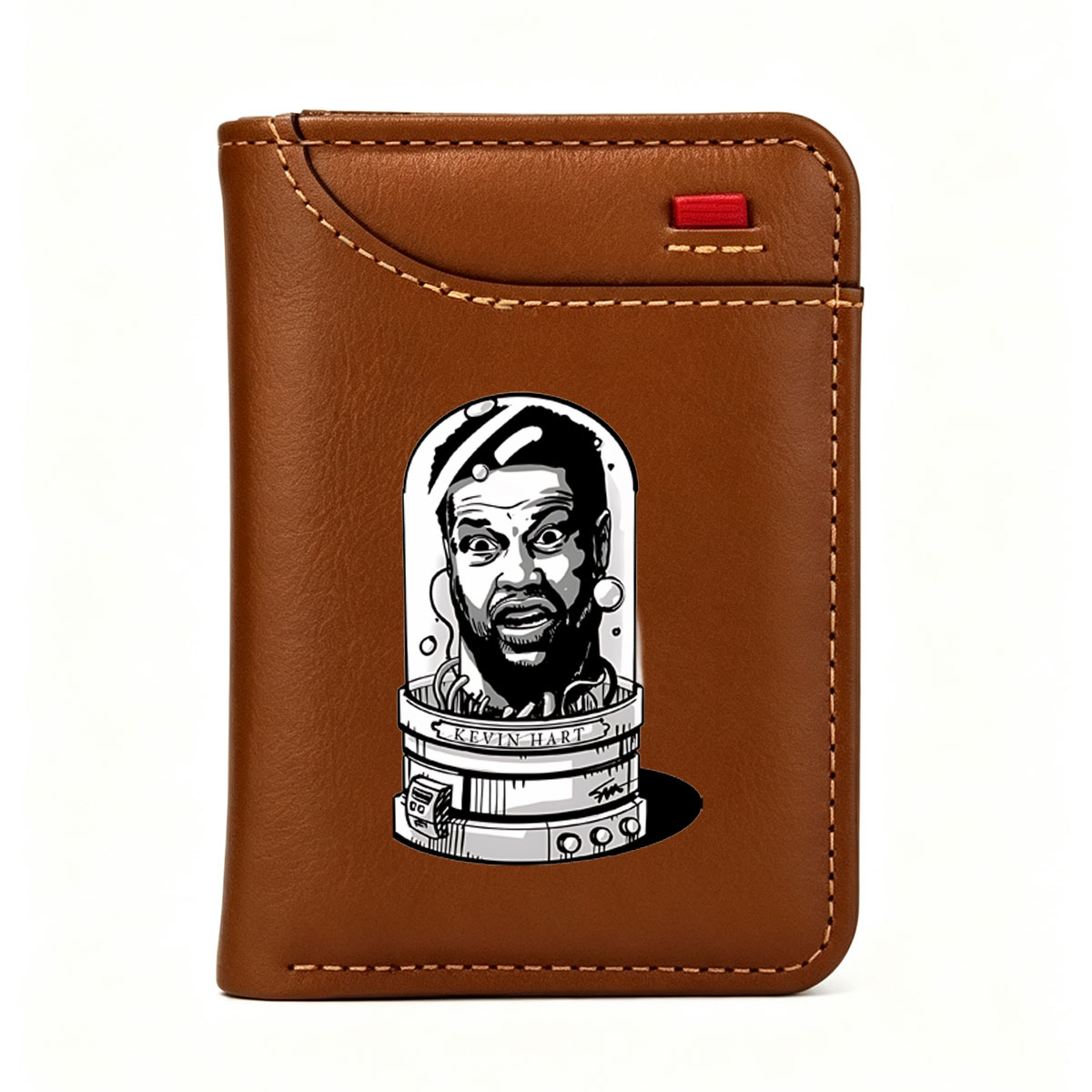 Kevin Hart in a Space Helmet Caricature - Vertical Style Wallet