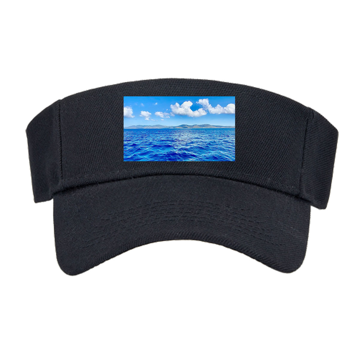 Azure Sea Under Blue Sky with White Clouds -  Visor cap