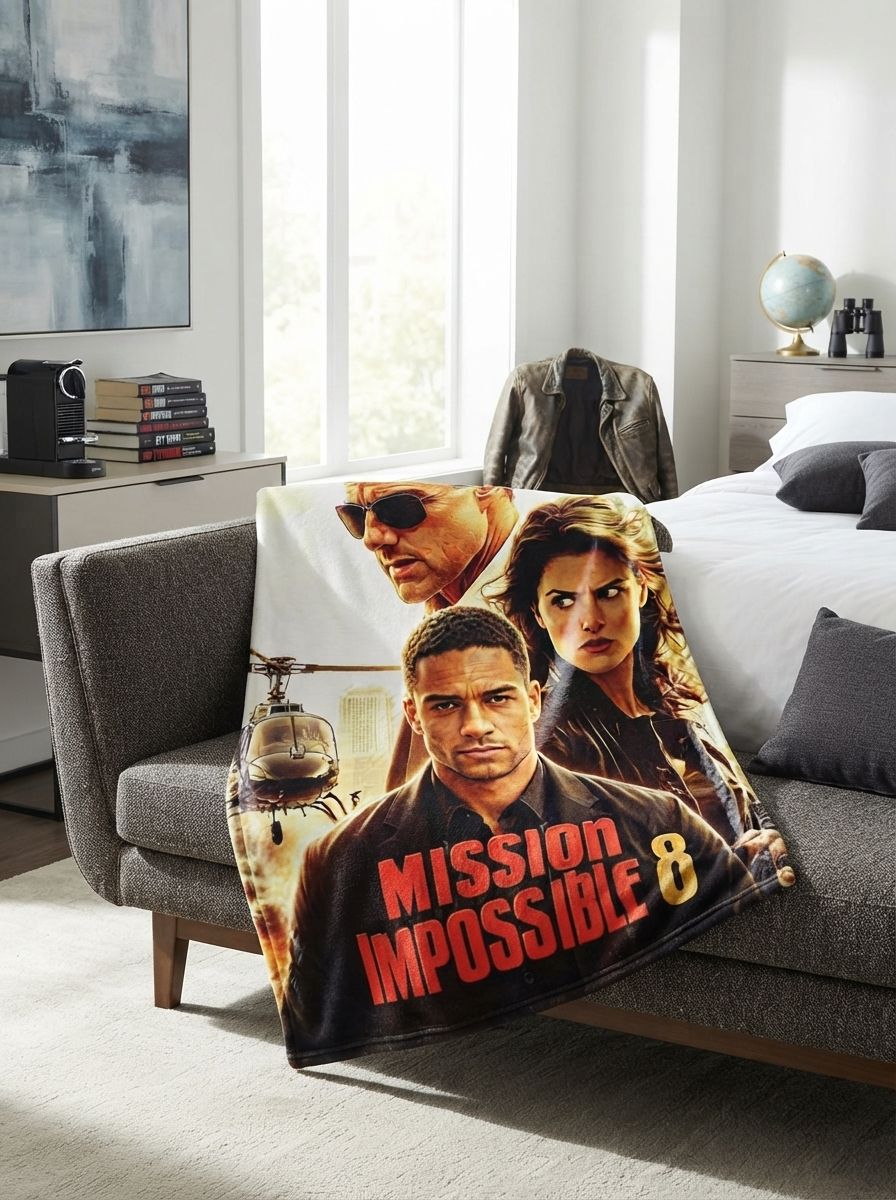 Custom Photo Face Flannel Throw Blanket Personalized Action Movie Graphic Soft Cozy Warm Plush Bed Couch Blanket Gift