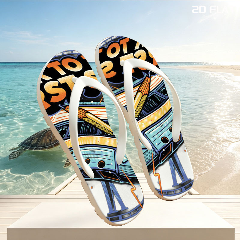 Back to the First Song: Cassette Tape with Pen and Clock Design -  flip-flops