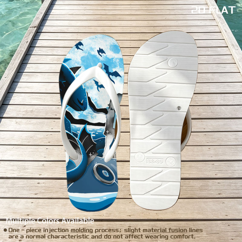Boy and Dragon Under Moonlight -  flip-flops