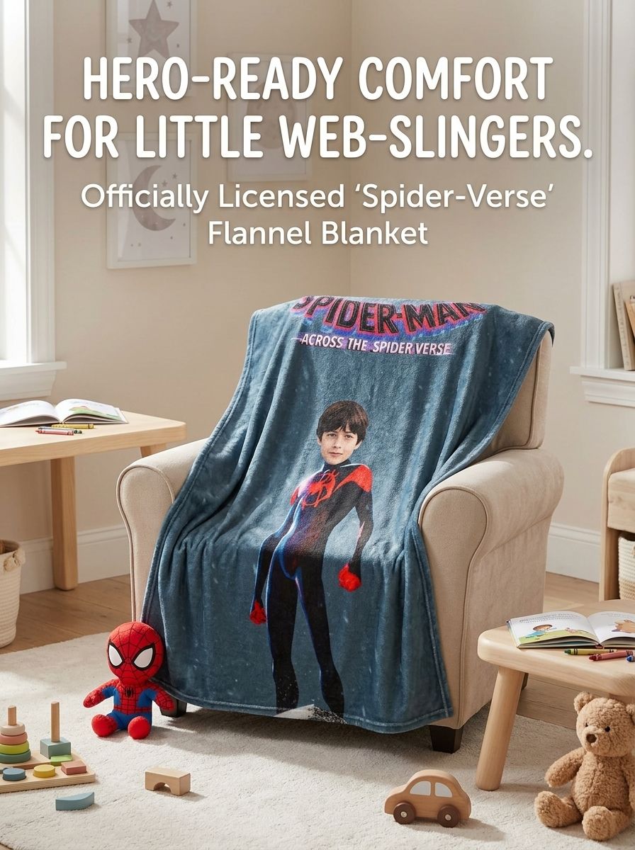 Custom Face Photo Superhero Flannel Blanket Ultra Soft Personalized Throw for Kids and Fans Cozy Bed Sofa Fleece Wrap