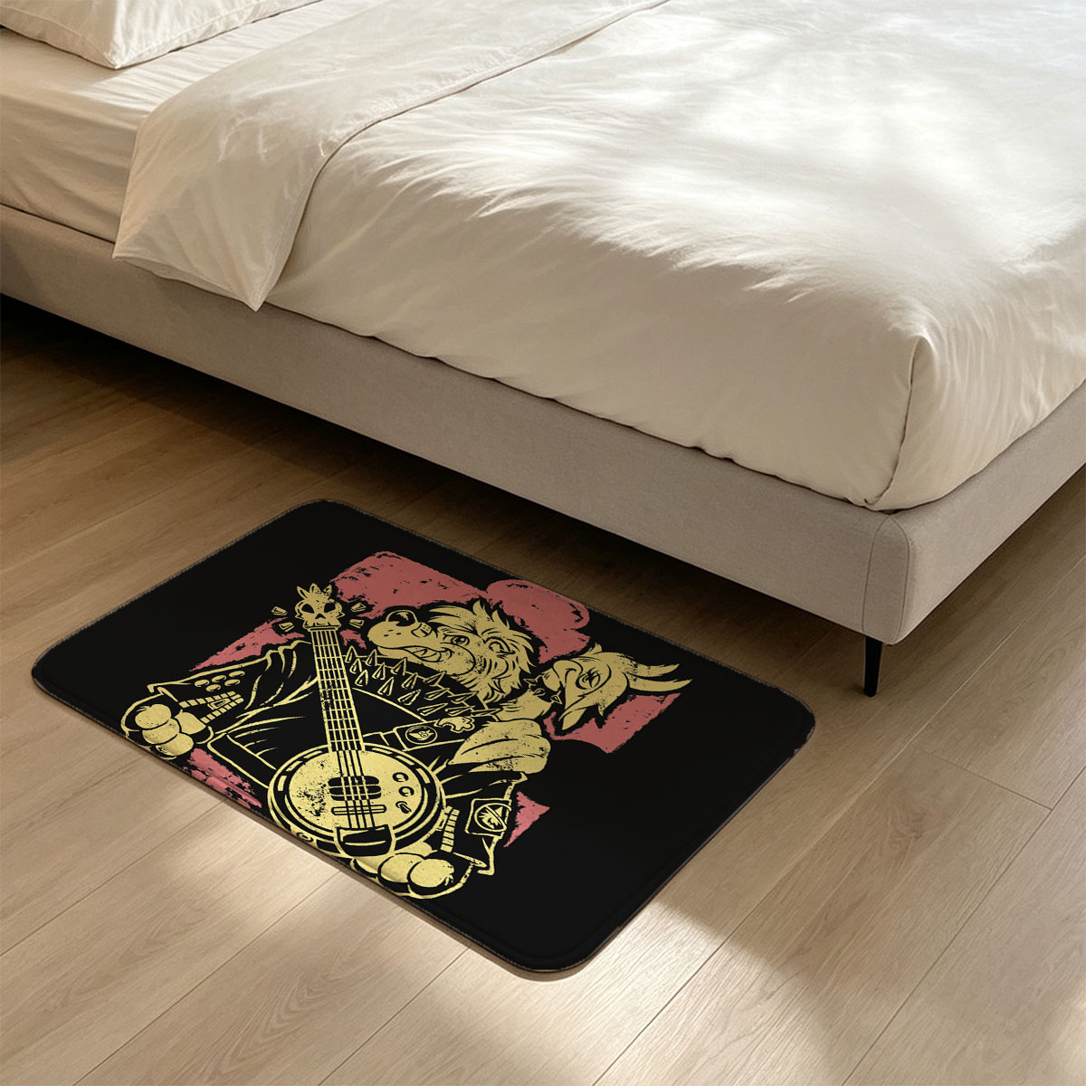 Taz the Tasmanian Devil Playing Banjo with Punk Rock Style - Flannel floor mat