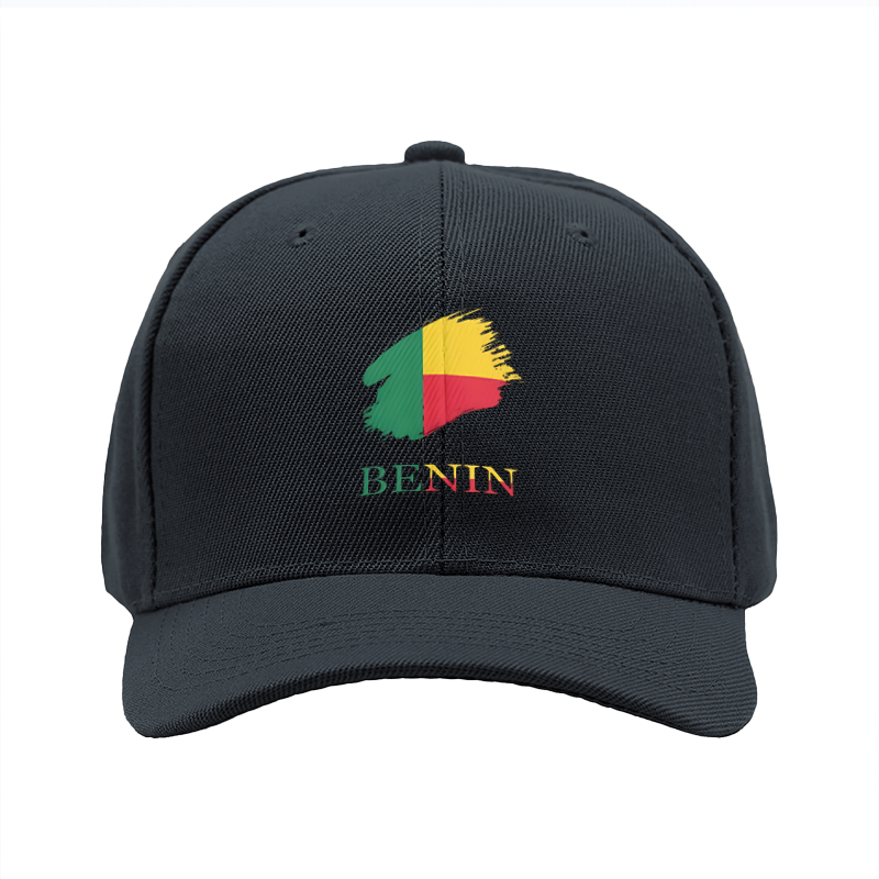 1pc New Baseball Cap with Benin Flag Print and Text Design Unisex Adjustable Hat for Outdoor Activities and Daily Wear Suitable for Adults Who Love National Culture and Fashion Styles