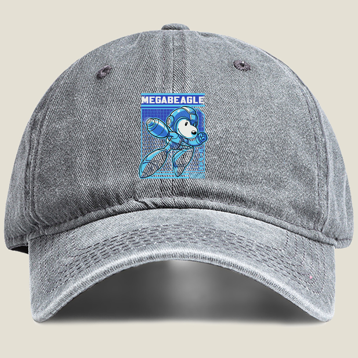 MegaBeagle: A Robotic Dog Adventure - Washed Denim - Baseball Cap
