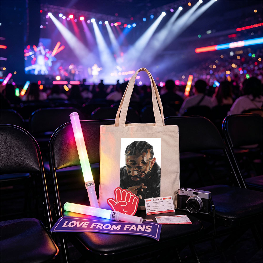 Drake in a Stylish Pose with Camouflage Overlay Effect - Canvas tote bags