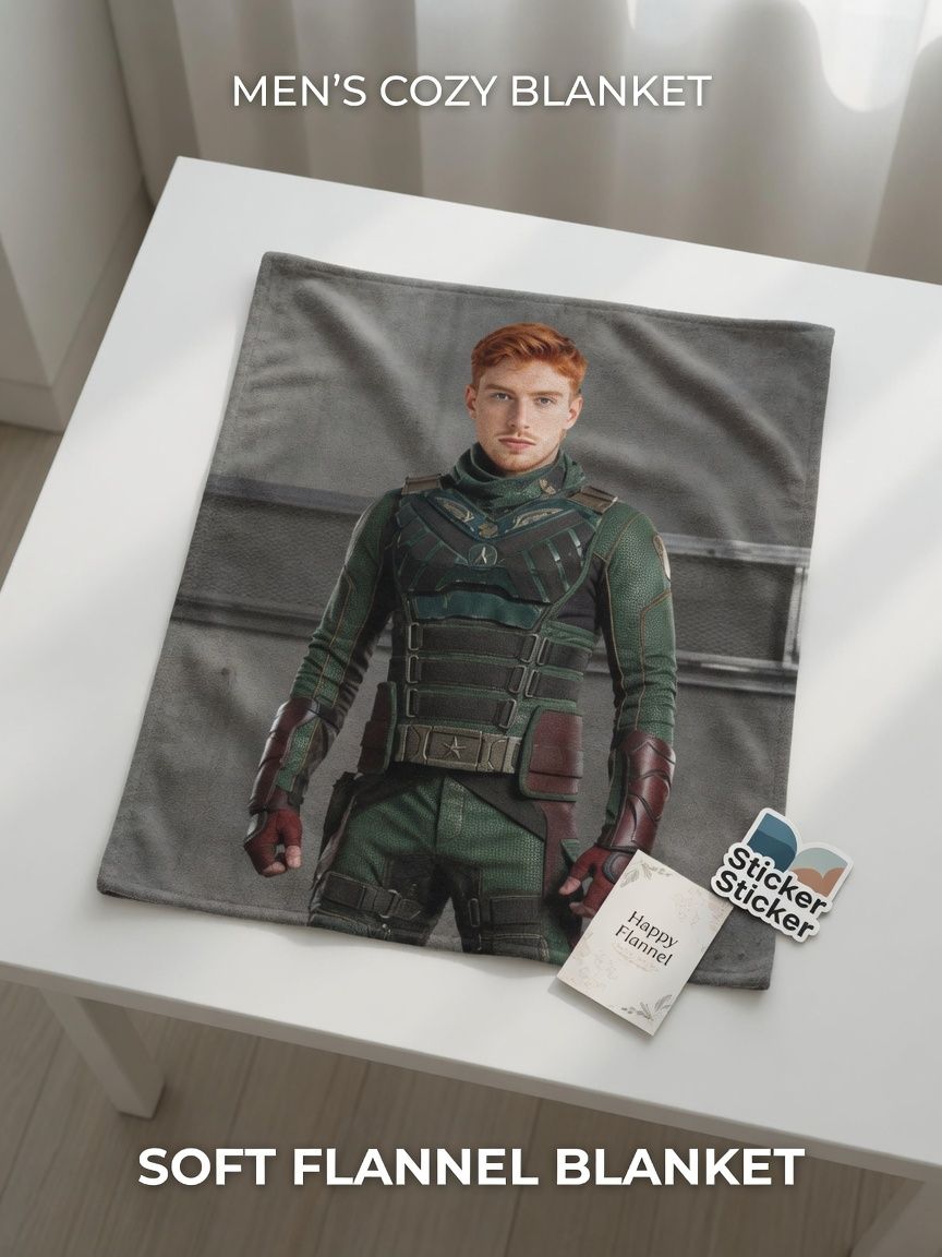 Custom Photo Face Blanket Personalized Flannel Fleece Throw Soft Anti-Pilling Cozy Bed Blanket for Unique Gift