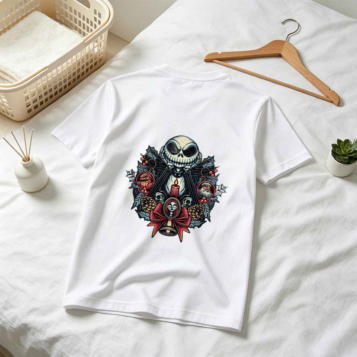 The Nightmare Before Christmas: Jack Skellington, Sally, and Santa Ornaments - Tee