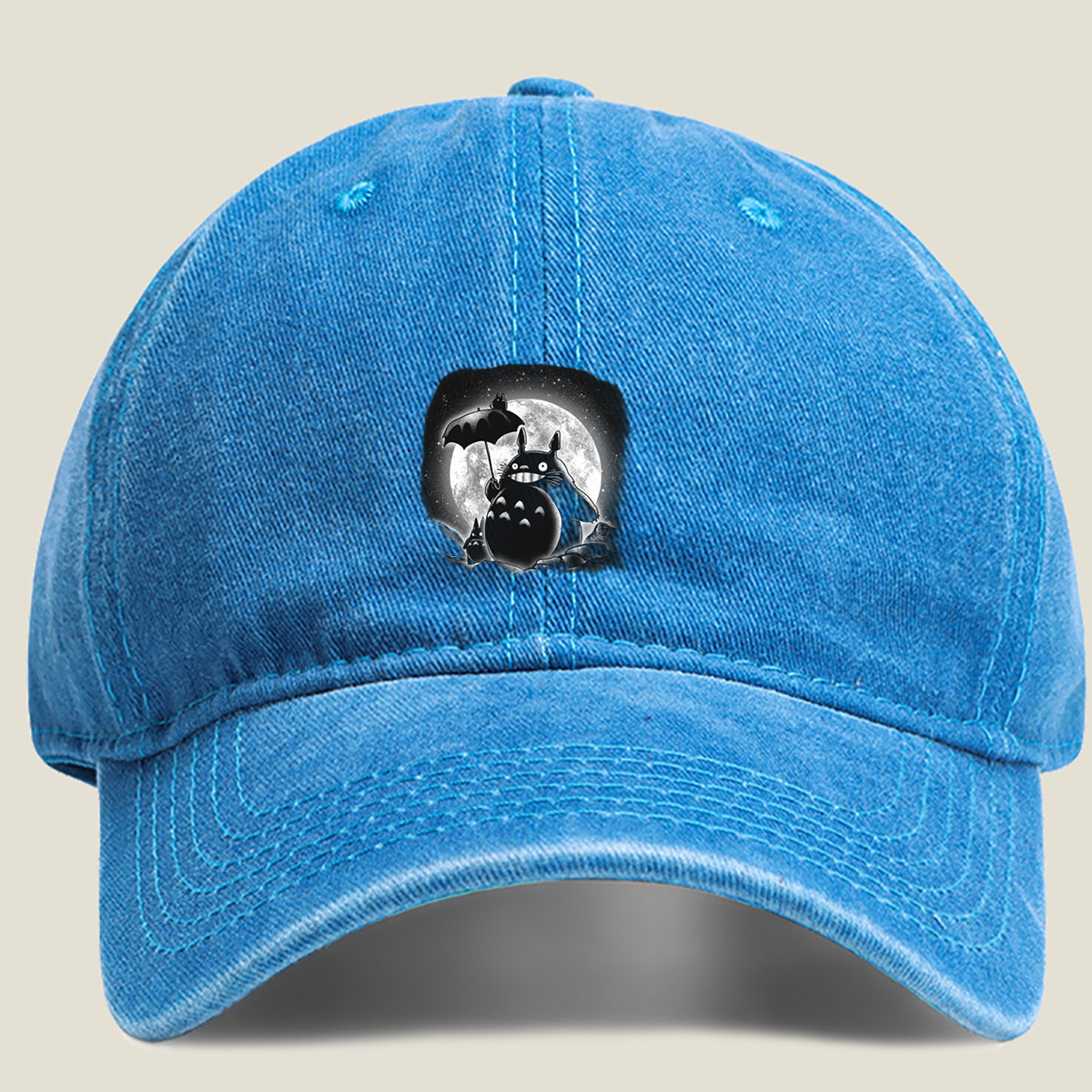 Totoro Under the Moonlight - Washed Denim - Baseball Cap