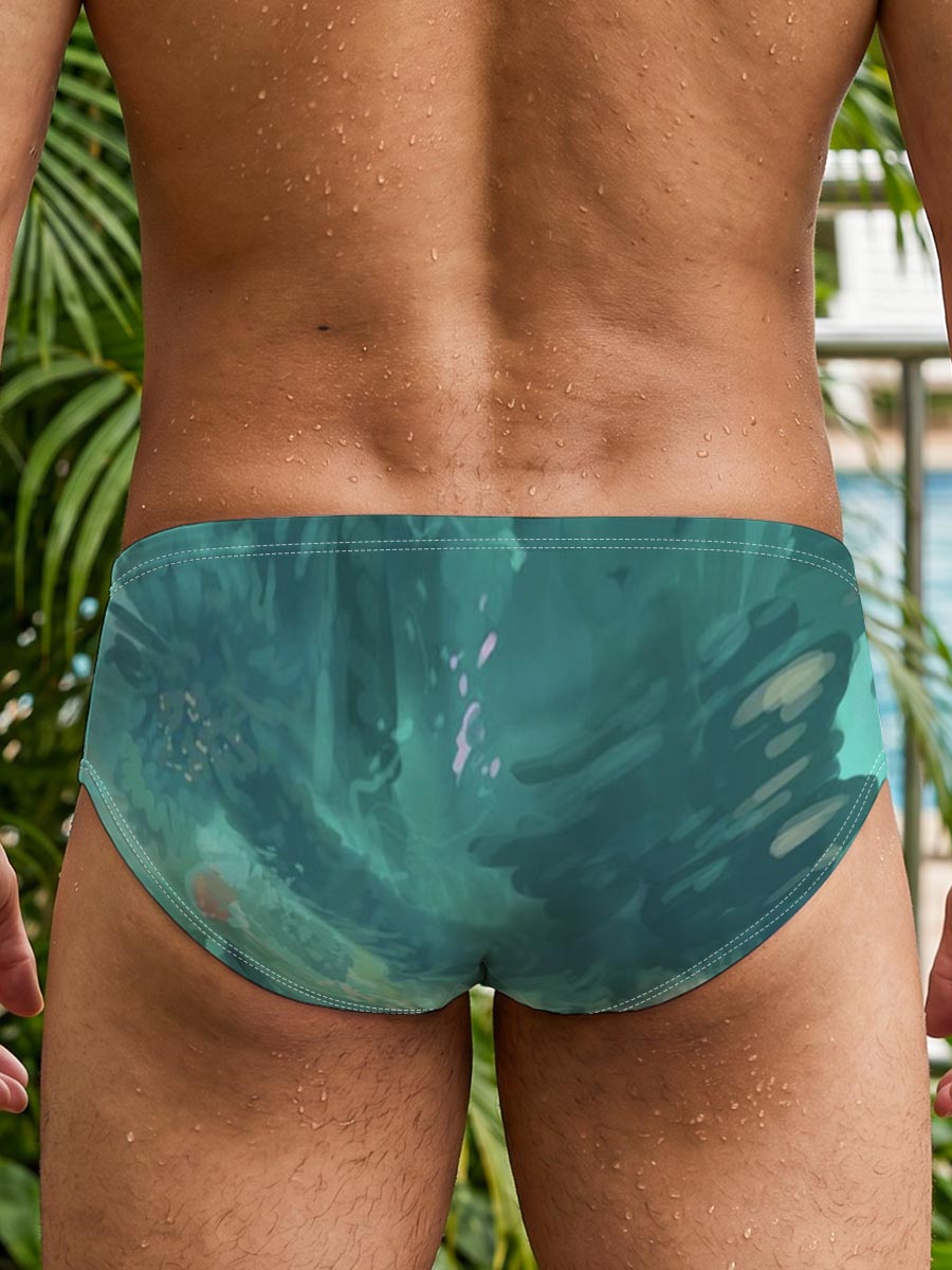 Underwater Scene with Colorful Fish and Coral -  Men's swim trunks