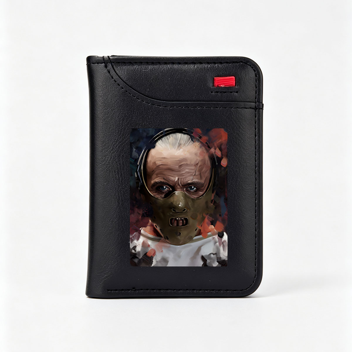 Hannibal Lecter in Hockey Mask, Artistic Portrait - Vertical Style Wallet