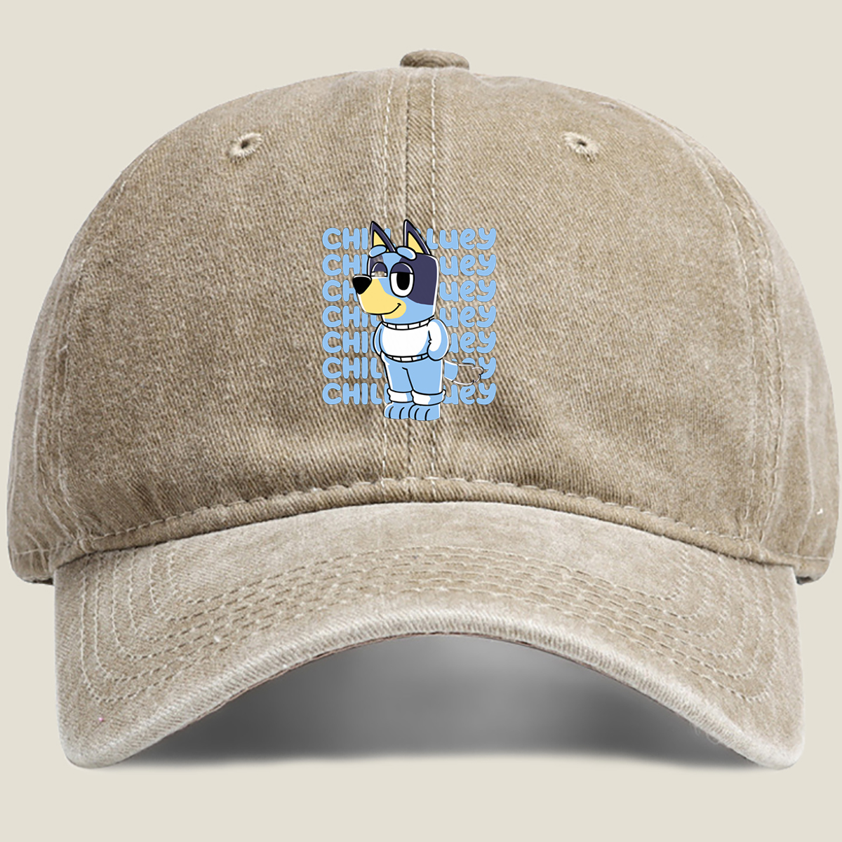 Bluey and Chilli: The Blue Heeler Duo - Washed Denim - Baseball Cap