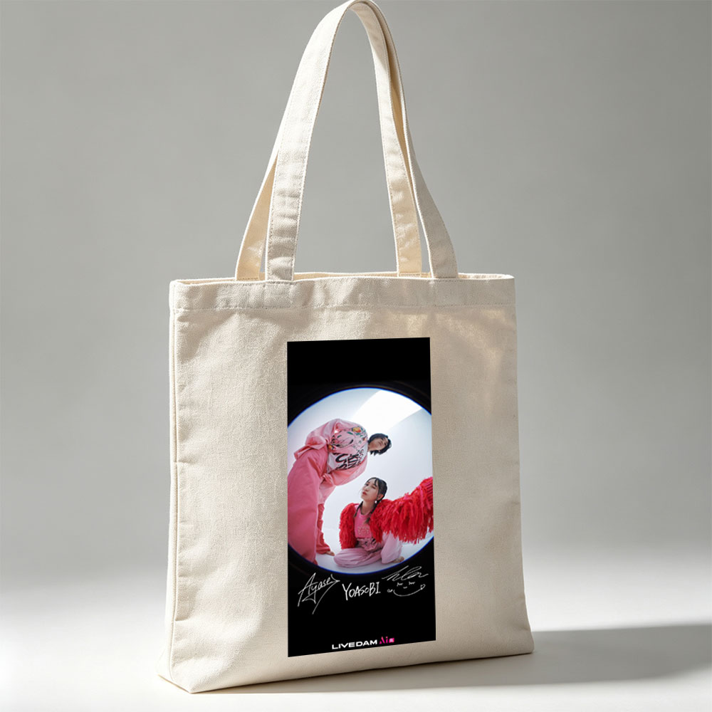 YOASOBI Live Performance in Vibrant Pink Outfits with Fisheye Lens Effect - Canvas tote bags