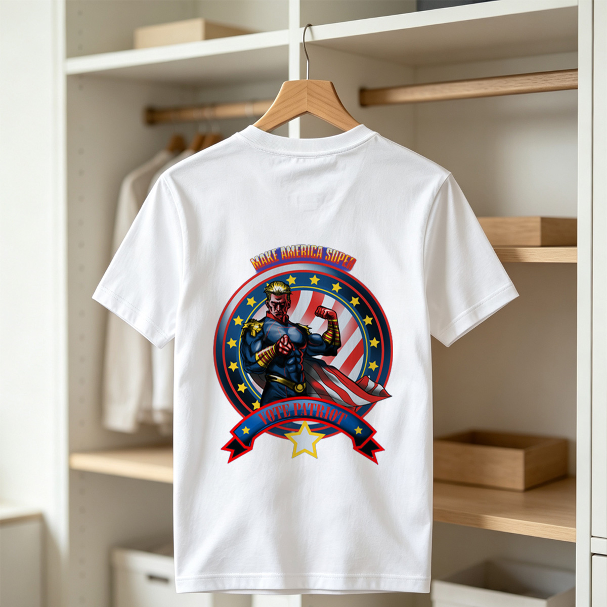 Make America Super: Vote Patriot - Captain America Inspired Hero - Tee