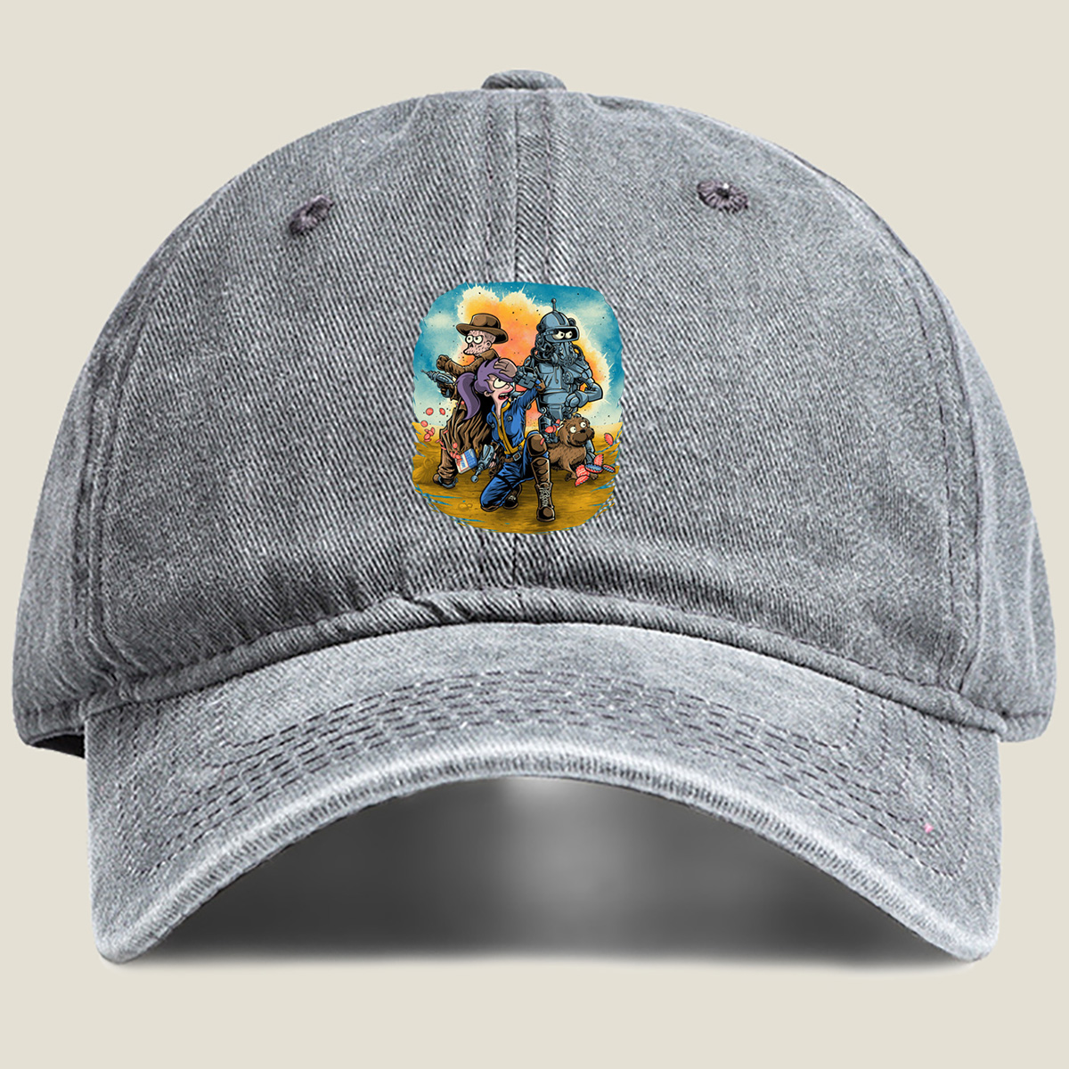 Futurama: Fry, Bender, and Leela Adventure - Washed Denim - Baseball Cap