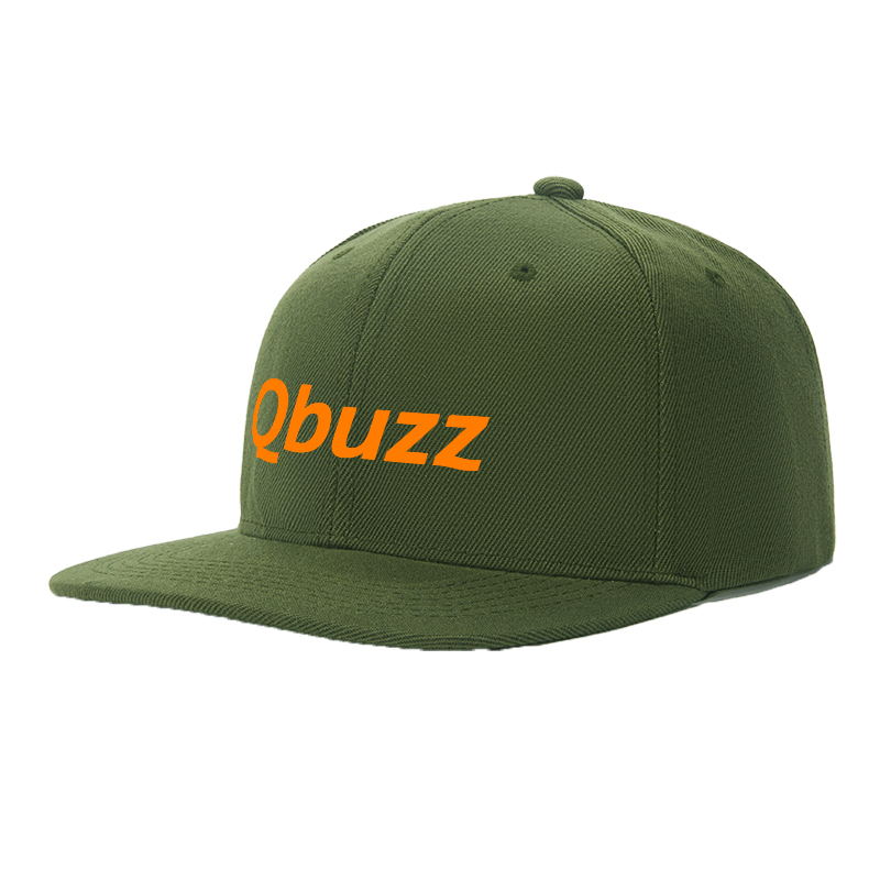 Flat Brim Baseball Cap Qbuzz Logo Print Streetwear Underground Skate Style for Basketball Court Skate Park Urban Lifestyle Skaters Rappers Streetwear Enthusiasts