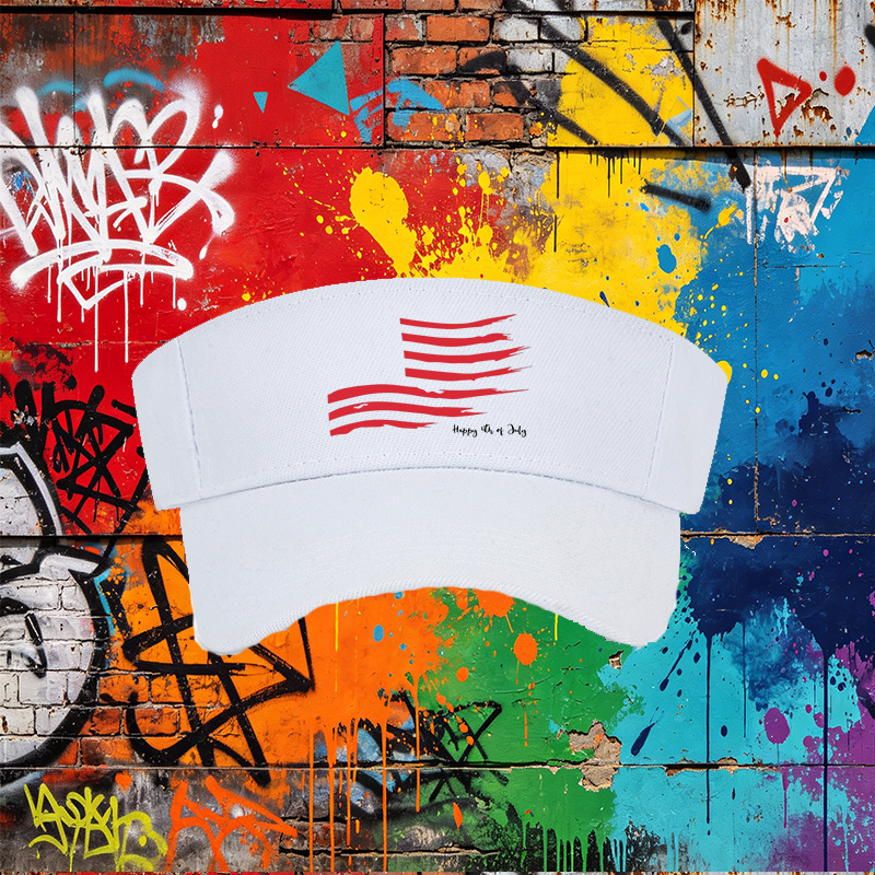 Unisex Classic Mesh Back Cap with American Flag Brush Stroke Design and 