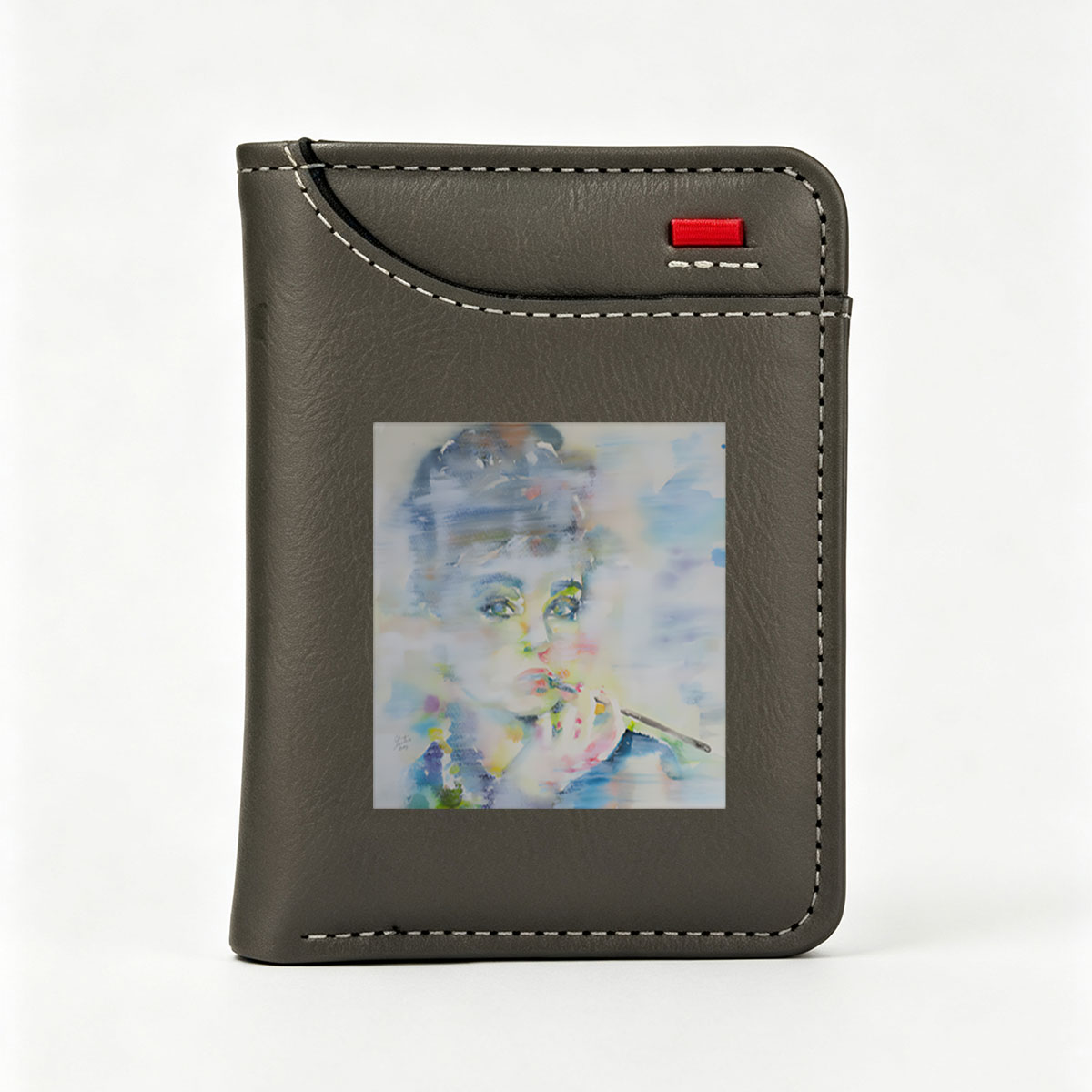 Abstract Portrait of a Woman with Cigarette - Vertical Style Wallet