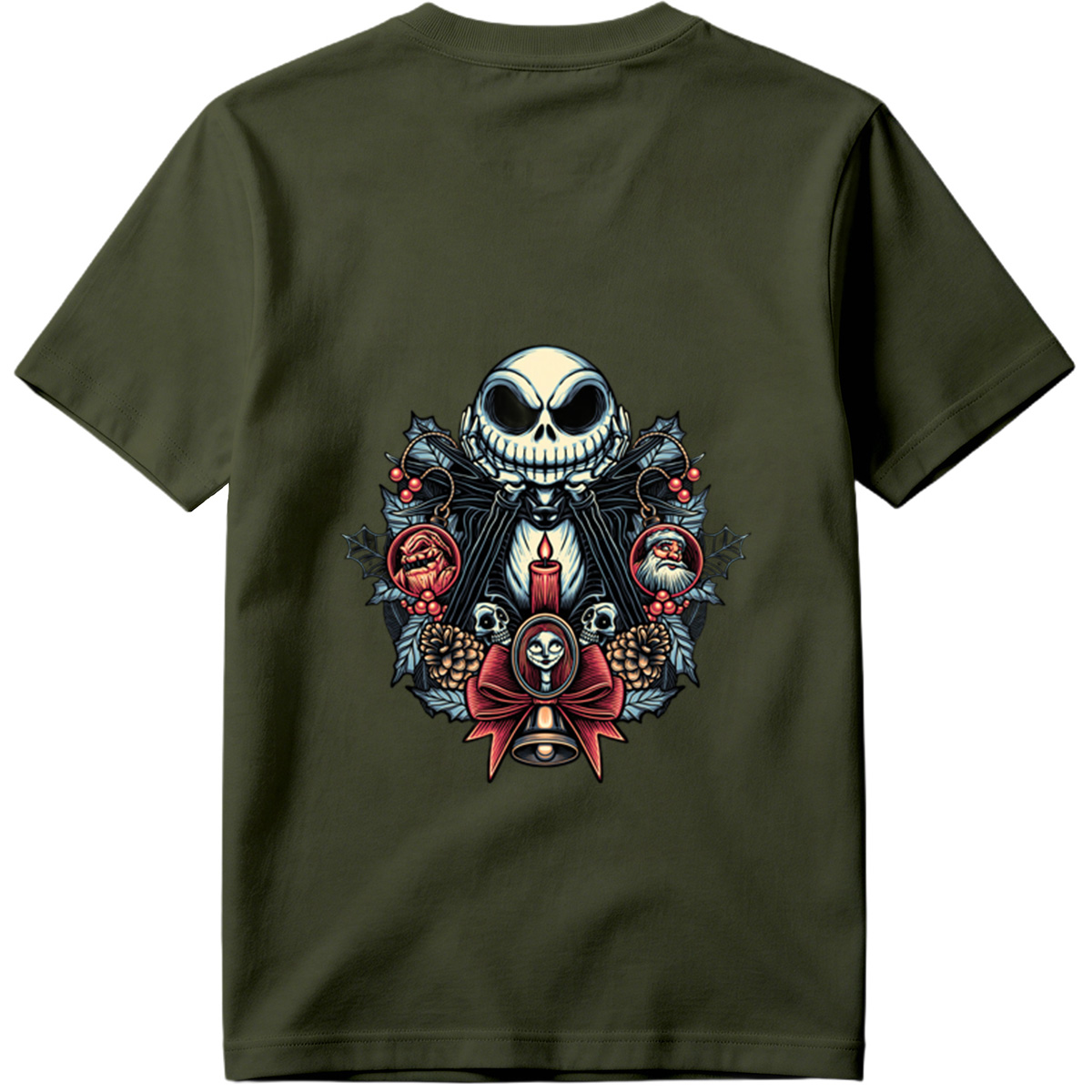 The Nightmare Before Christmas: Jack Skellington, Sally, and Santa Ornaments - Tee
