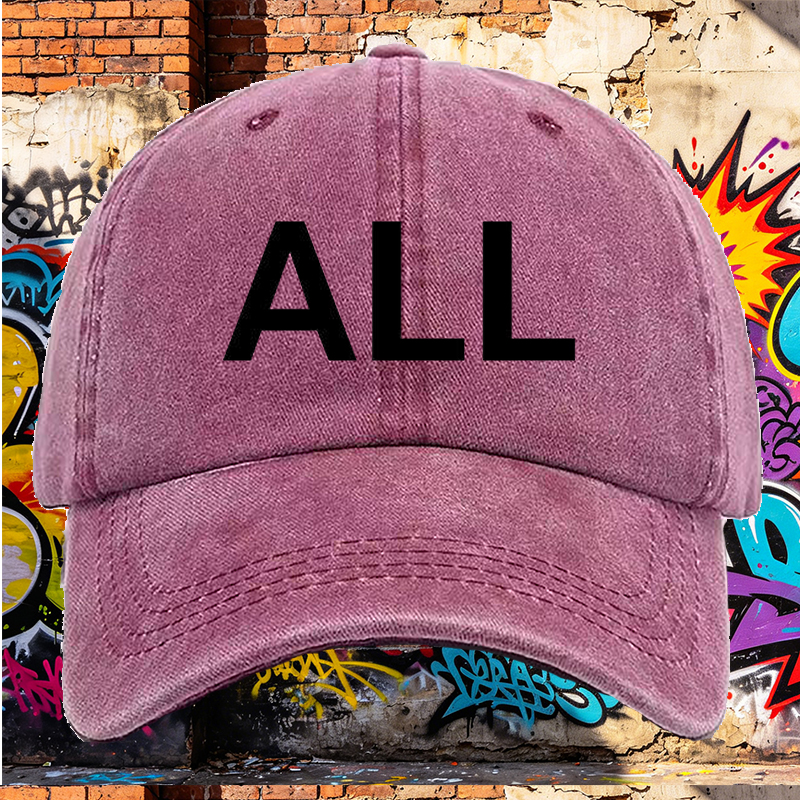Men's Printed Washed Cap with Mountain Logo and 