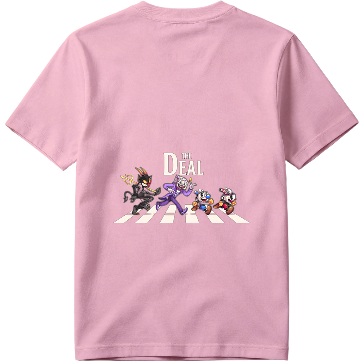 Cuphead, The Devil, and Mugman Crossing the Street – 