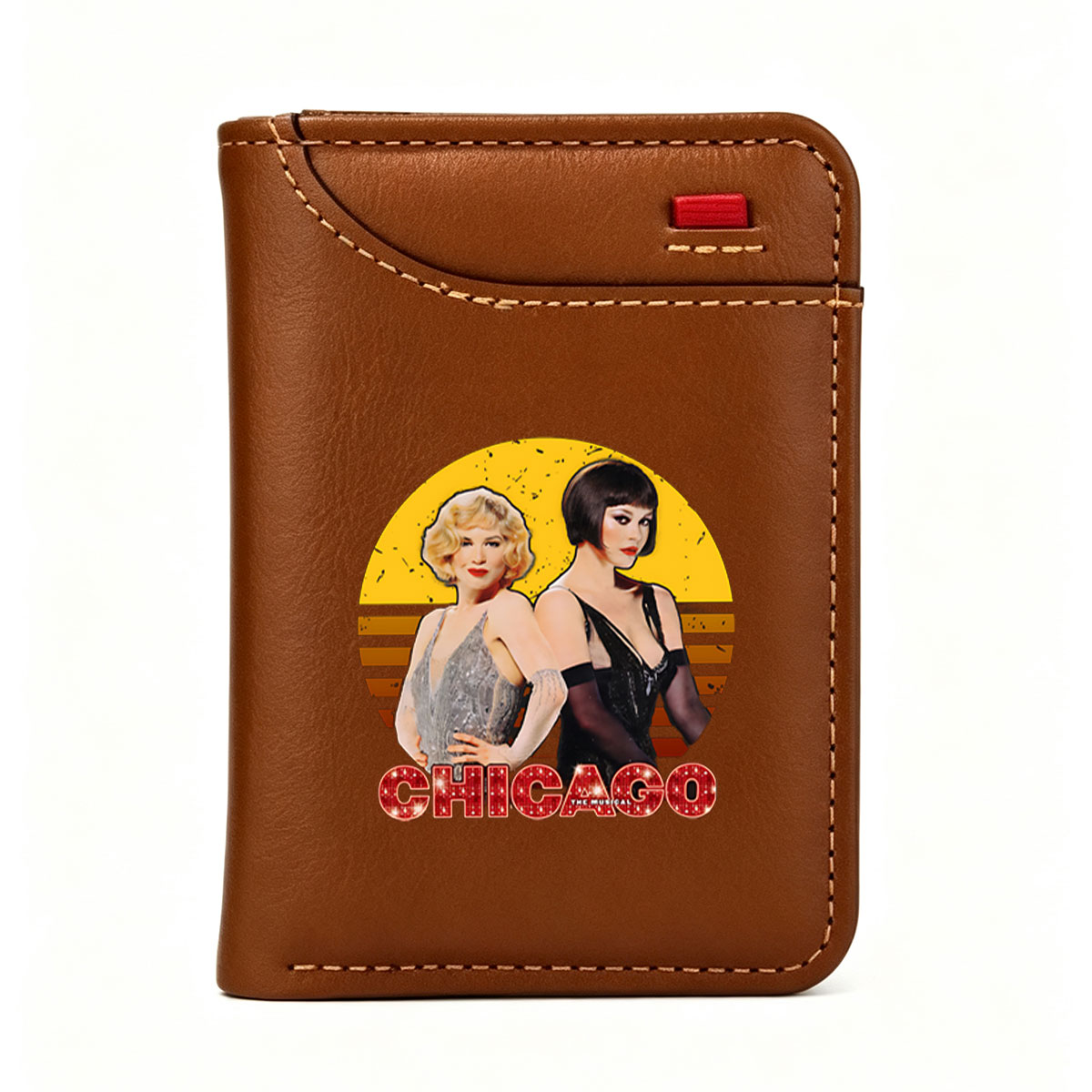 Chicago: The Musical – Velma Kelly and Roxie Hart in Glamorous Showgirl Attire - Vertical Style Wallet