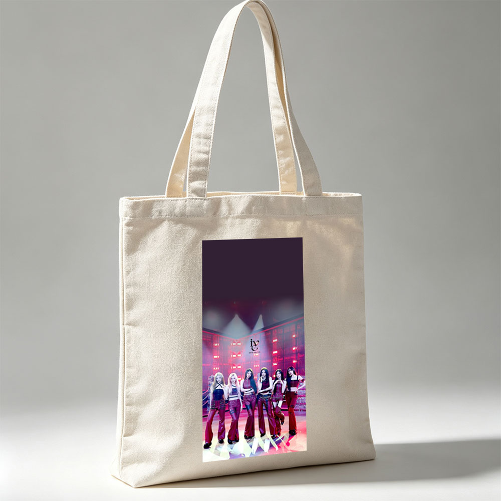 IVE in a Futuristic Studio with Red Lighting and Reflective Floor - Canvas tote bags