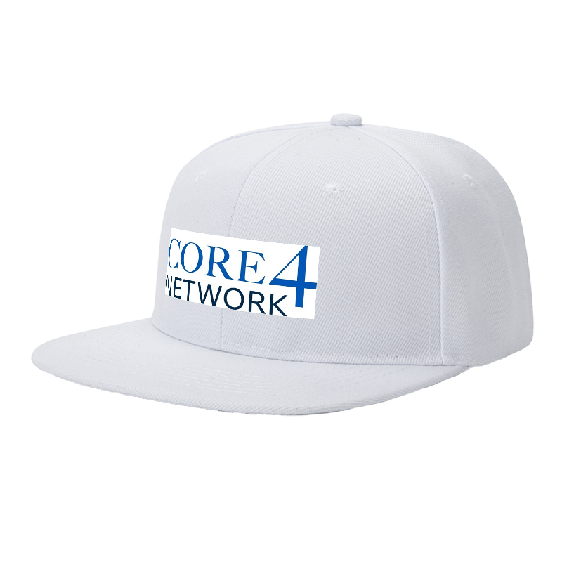 Flat Brim Baseball Cap Core4 Network Logo Print Streetwear Underground Skate Style for Basketball Courts Skate Parks Urban Lifestyle Skaters Rappers Streetwear Enthusiasts
