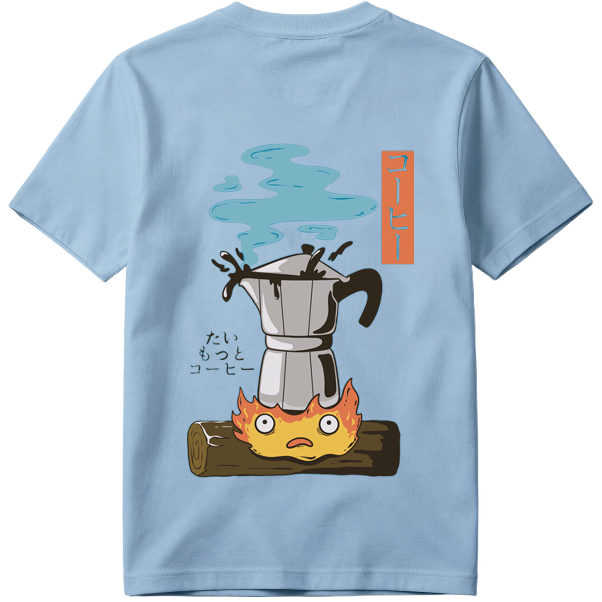 Coffee Pot and Flame Character - Tee
