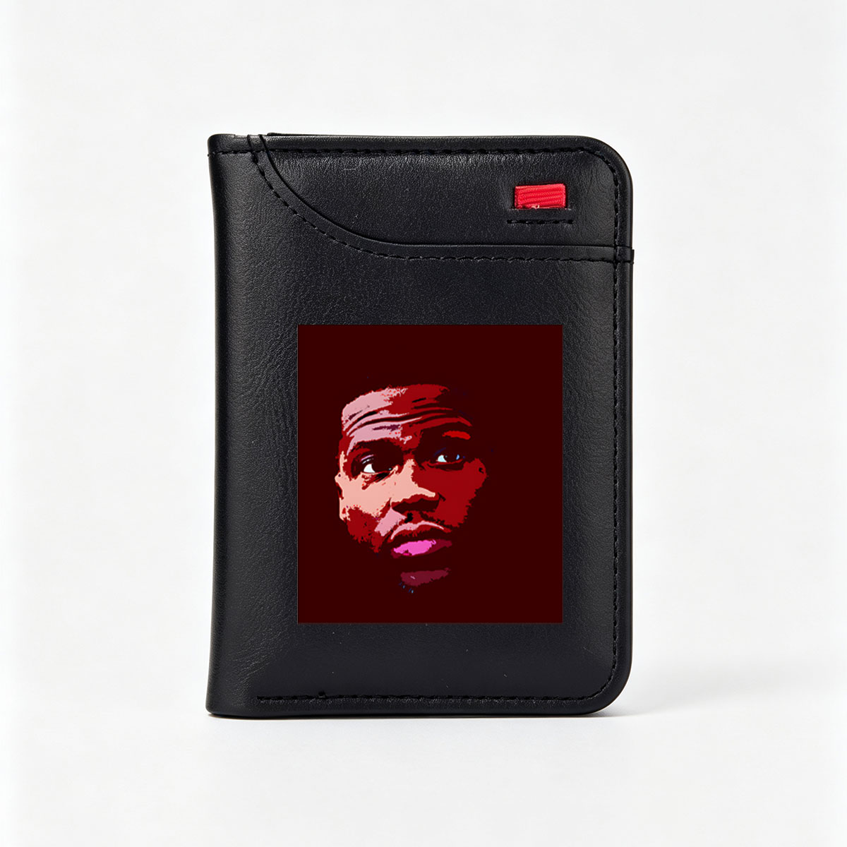 Portrait of a Man in Red Tones - Vertical Style Wallet