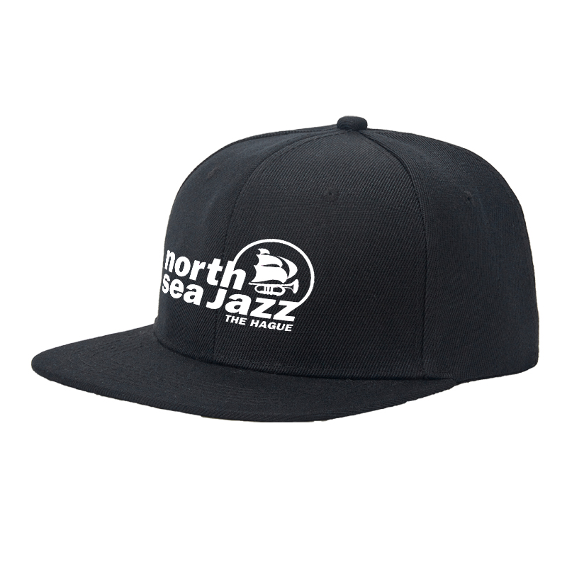 Flat Brim Baseball Cap North Sea Jazz The Hague Logo Print Streetwear Underground Skate Style Hat for Skateboarders and Urban Music Lovers Basketball Courts Streetwear Scenes