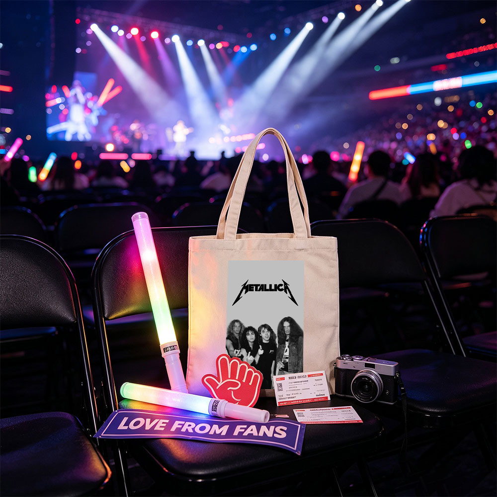 Metallica Band Members in Classic Black and White Portrait with Iconic Logo - Canvas tote bags