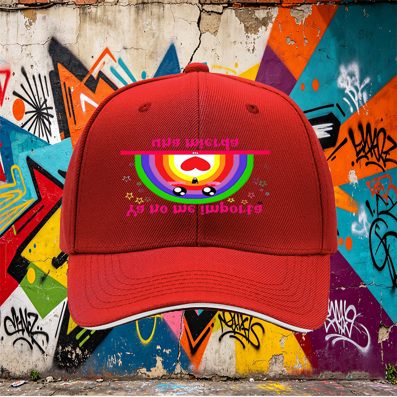 Unisex Classic Sandwich Hat with Rainbow Kawaii Design and 