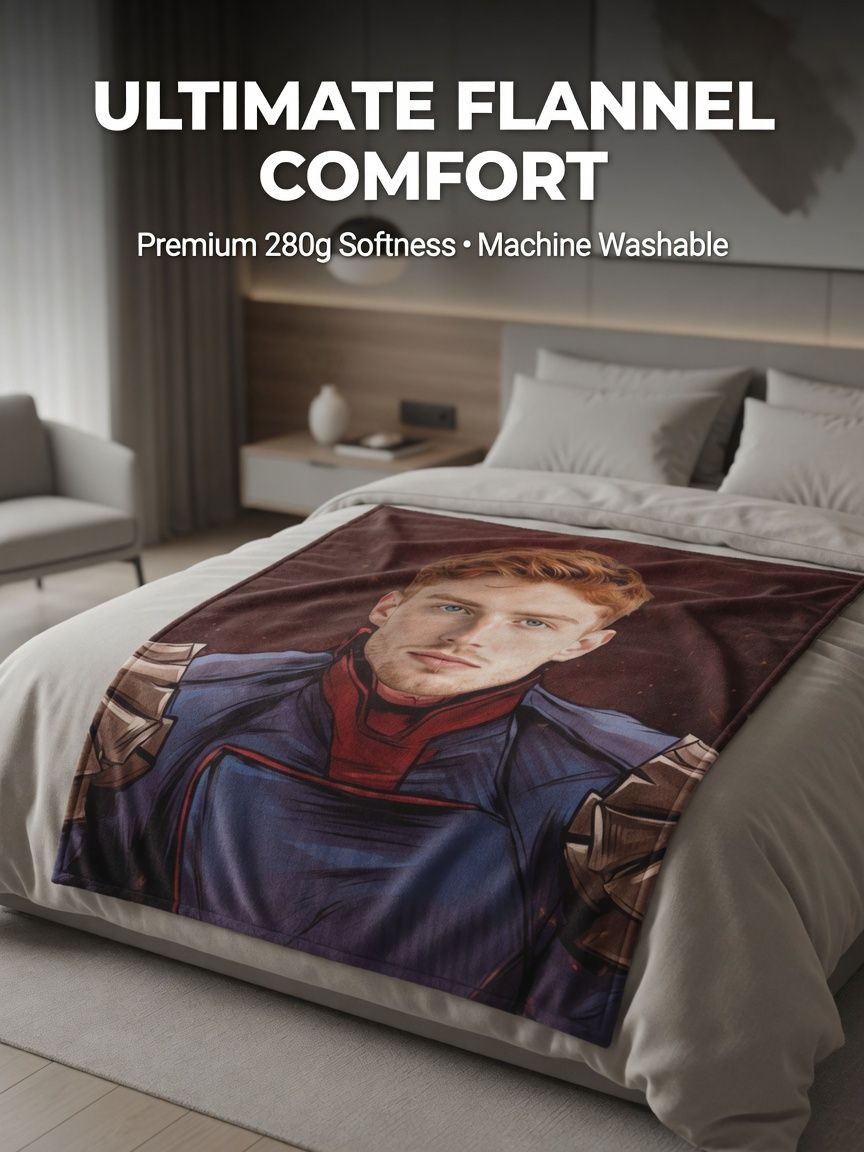 Custom Face Photo Blanket Personalized Flannel Fleece Throw Soft Anti-Pilling Warm Bedding for Unique Novelty Gifts