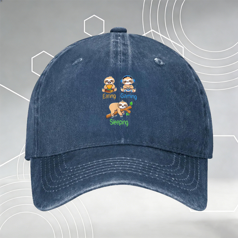 New Baseball Cap with Dinosaur and Christmas Tree Print 