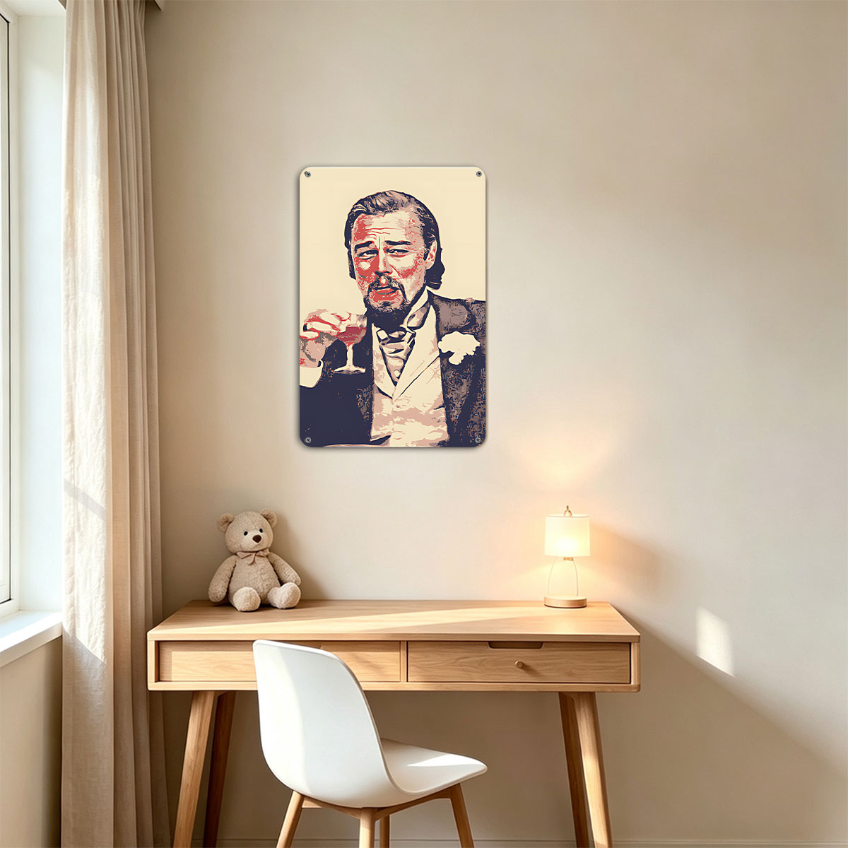 Leonardo DiCaprio as Jay Gatsby holding a cocktail - painting