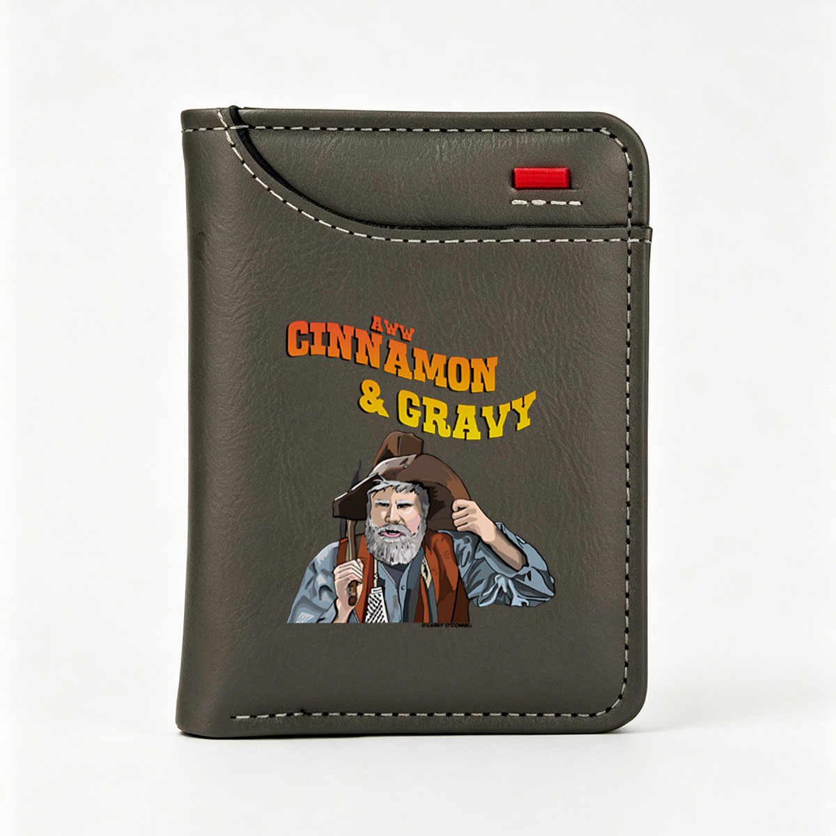 Cinnamon & Gravy: A Western Adventure with a Bearded Man and Hat - Vertical Style Wallet