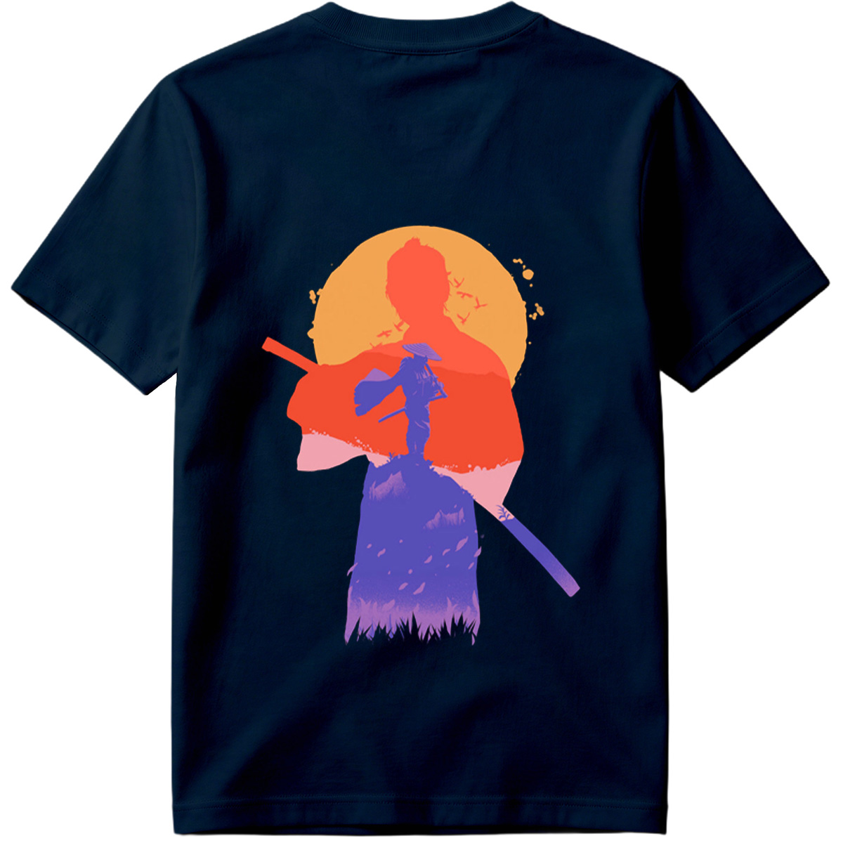 Samurai Silhouette at Sunset - Tee