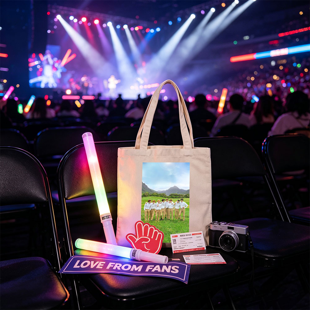 BTS in a Serene Mountain Field Wearing Matching White Shirts and Beige Pants - Canvas tote bags