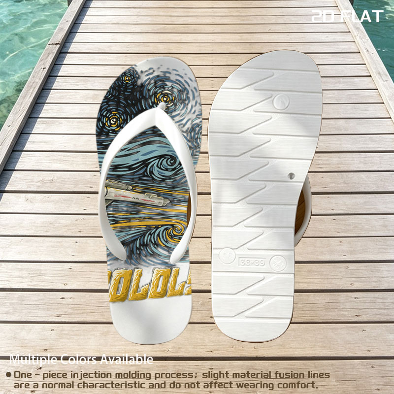 Star Trek USS Enterprise in Van Gogh Style: To Boldly Cogh -  flip-flops