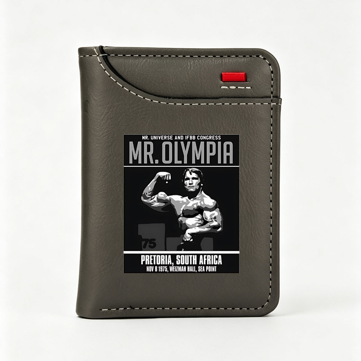 Mr. Olympia 1975: Pretoria, South Africa – Bodybuilding Championship Event - Vertical Style Wallet