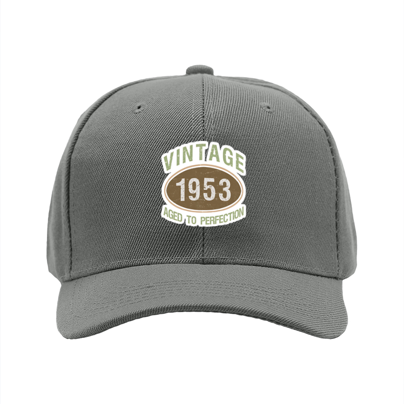 1pc New Baseball Cap Vintage 1953 Aged to Perfection Print Unisex Adjustable Hat for Outdoor Activities and Casual Wear Adults Men Women Style