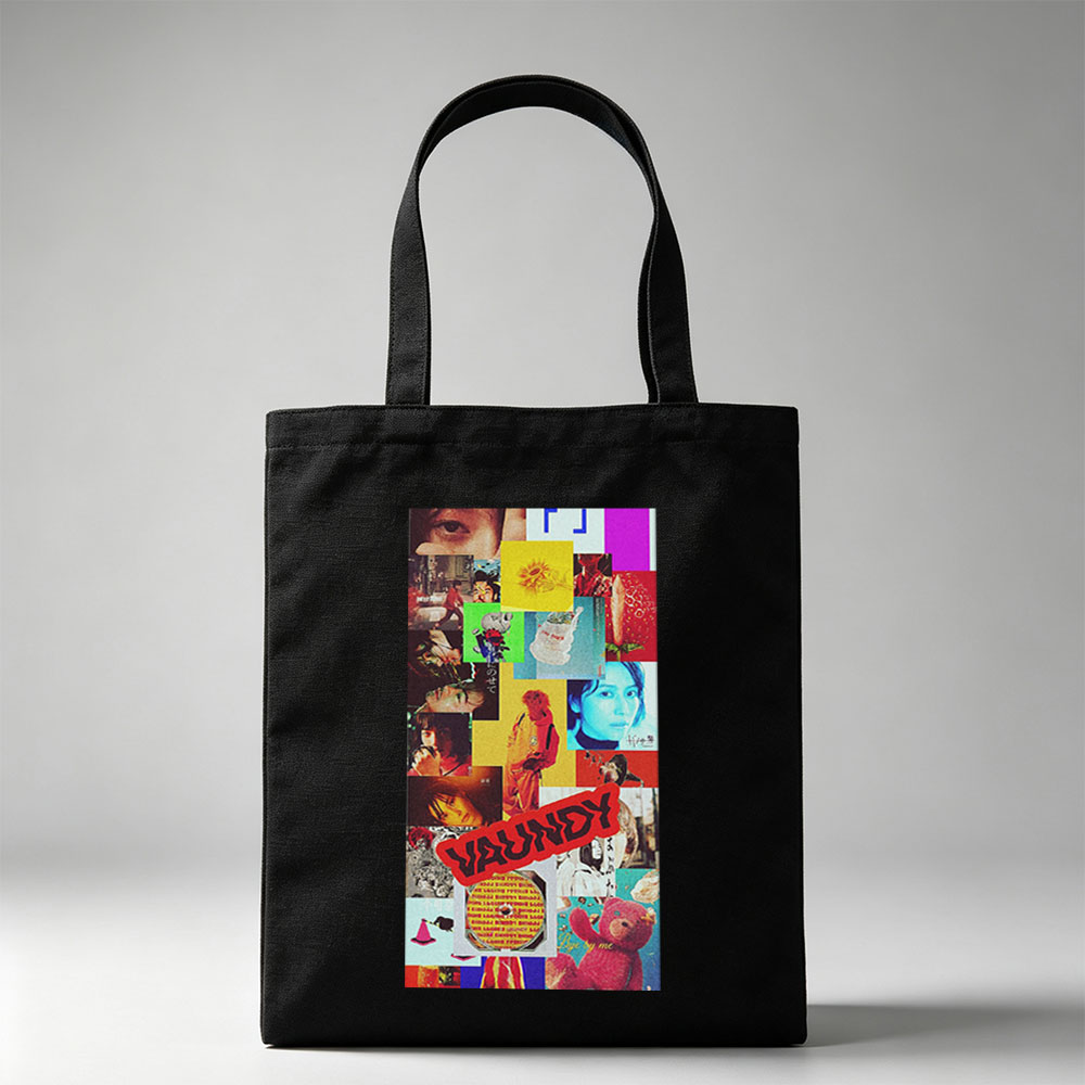 Vaundy Music Video Collage Featuring Colorful Artwork and Pop Culture Imagery - Canvas tote bags