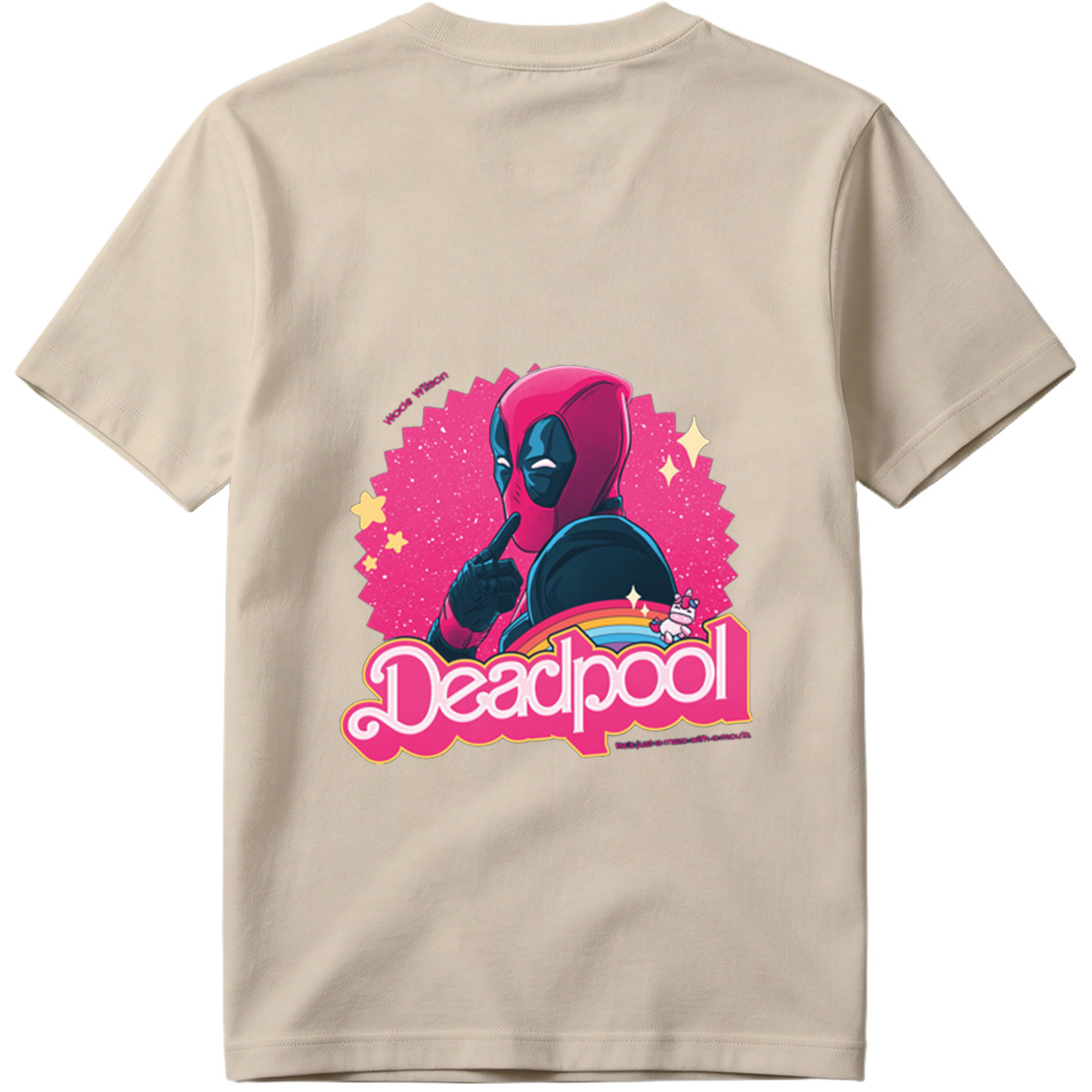 Deadpool: Wade Wilson with a Unicorn and Rainbow - Tee