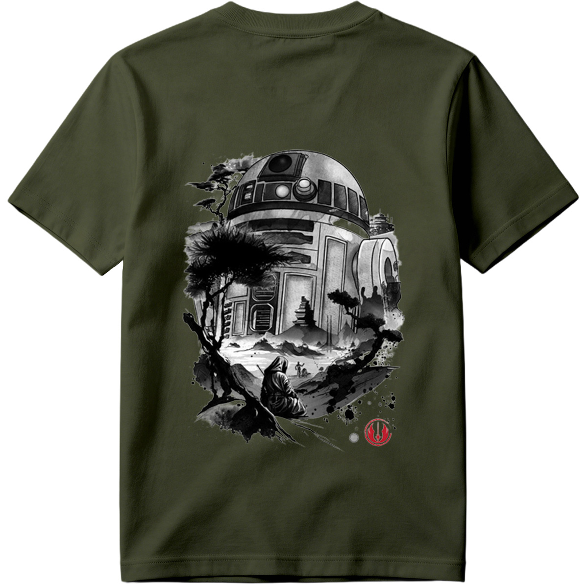 Star Wars: R2-D2 and Jedi in Zen Landscape - Tee