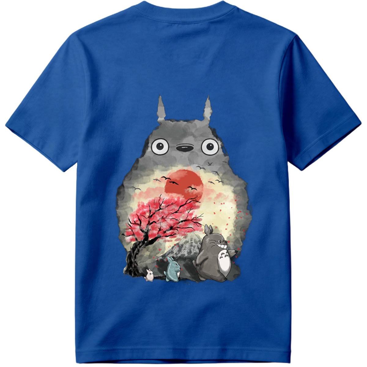 Totoro and Friends in Cherry Blossom Sunset - Tee